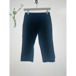 PrAna Black Wide Leg Capri Stretch Workout Athletic Pants